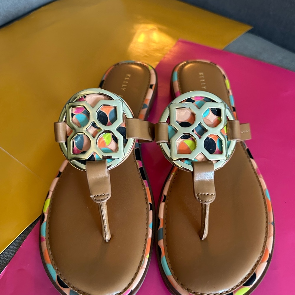 Kelly & Katie Brown Sandals with Medallion Detail